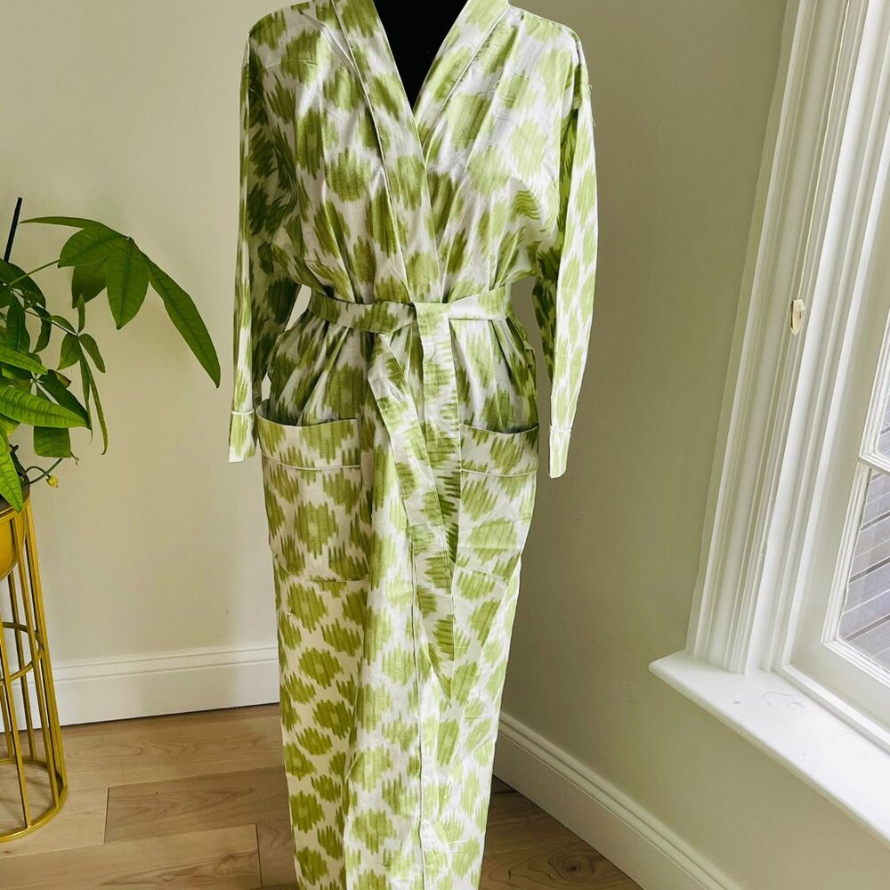 BRAND NEW Indian Kimono Jacket, Gift For Her, Handblock Print Bathrobe, Spa Gift